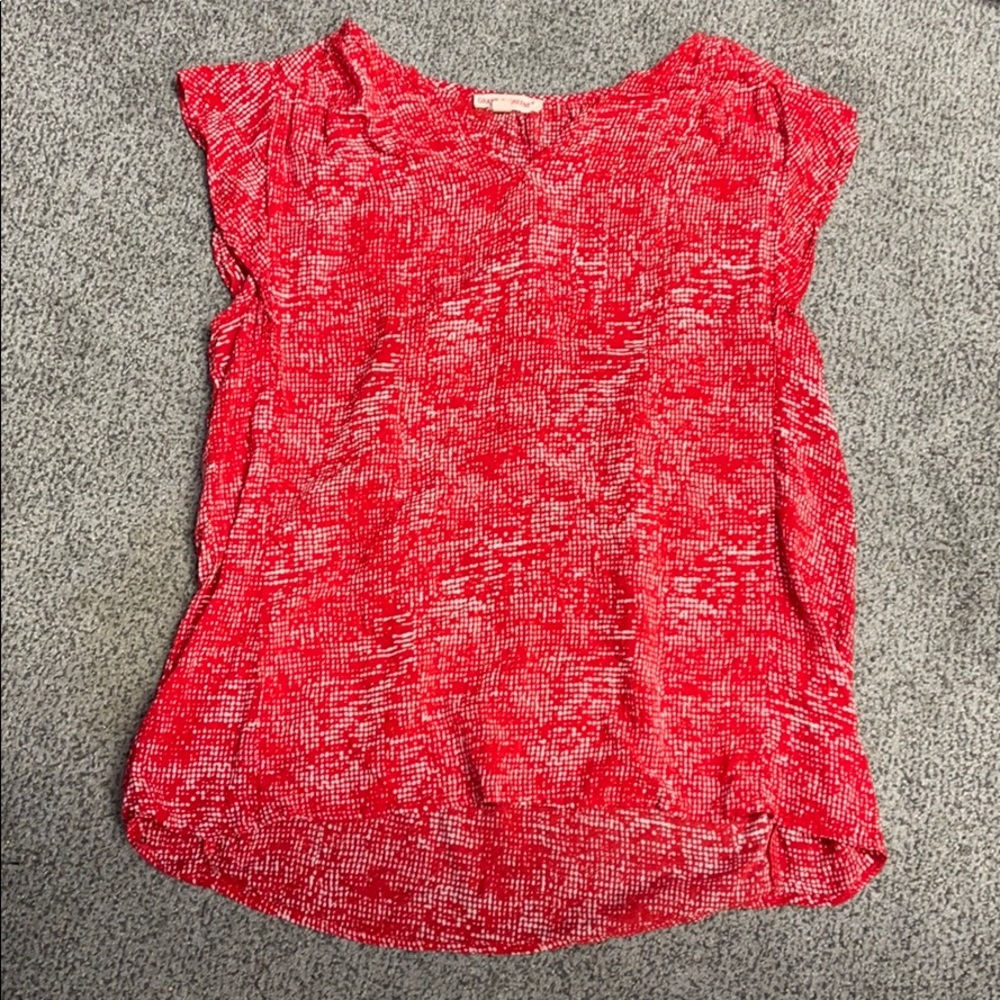 Red And White Sheer Blouse
